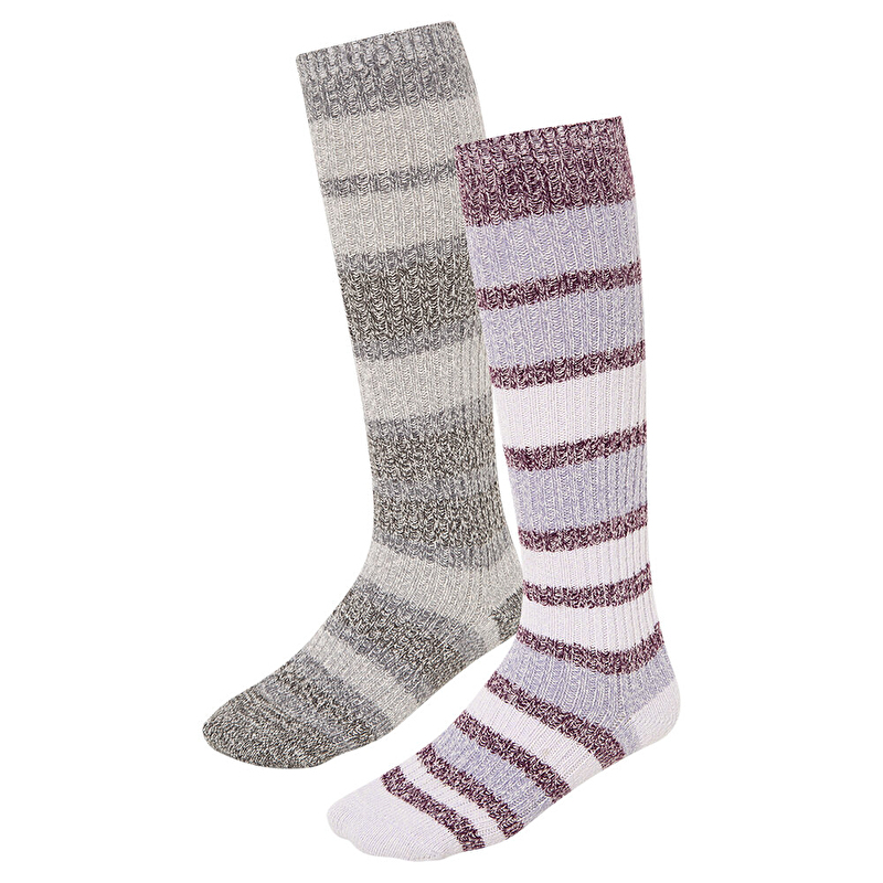 Super Soft Canyon Stripe Crew 2li Kadın Çorap
