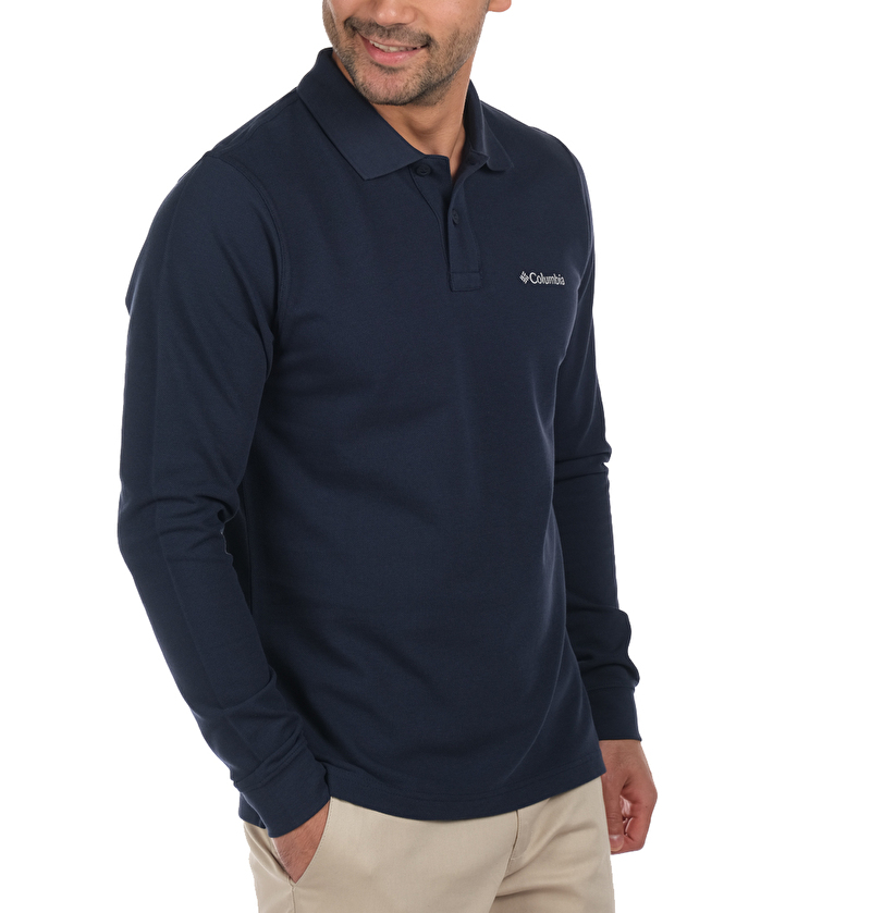 M Cascade Range Solid LS Erkek Polo T-shirt