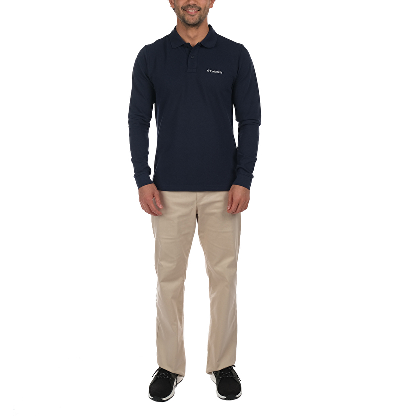 M Cascade Range Solid LS Erkek Polo T-shirt