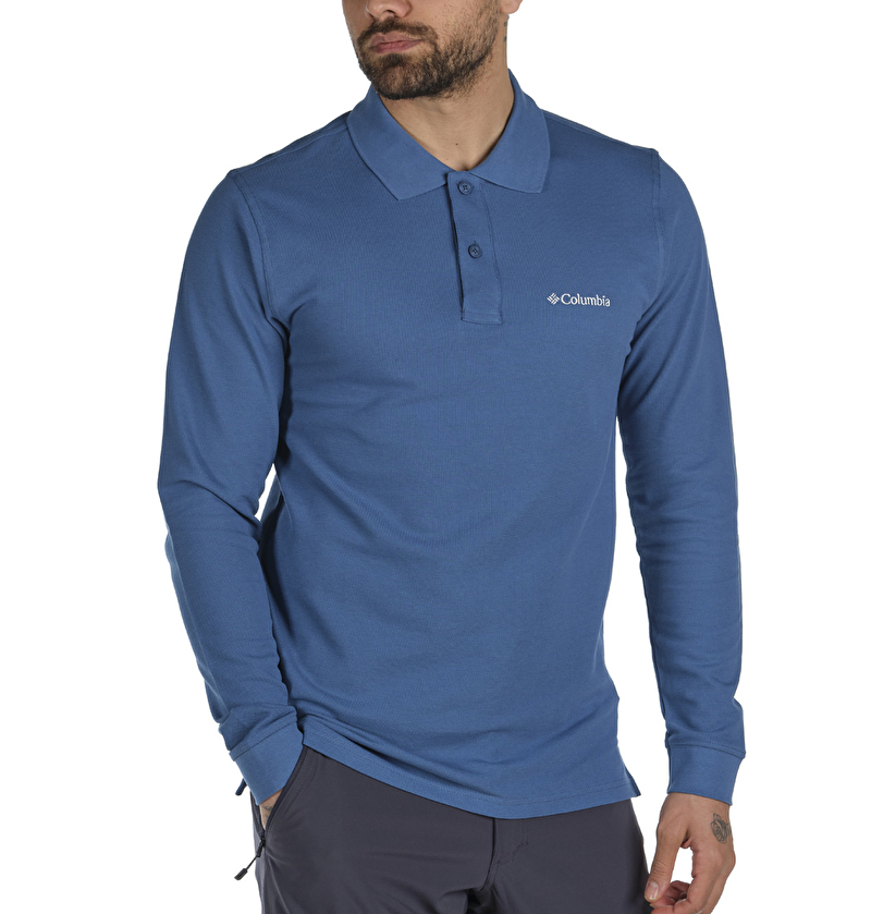 M Cascade Range Solid LS Erkek Polo T-shirt