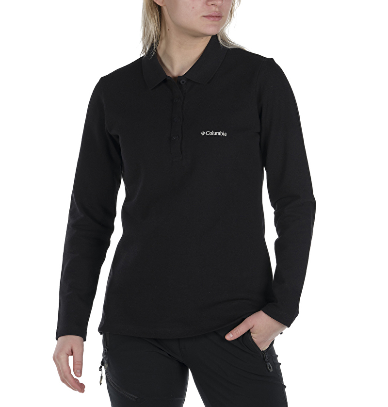 W Cascade Range Solid LS Kadın Polo T-shirt